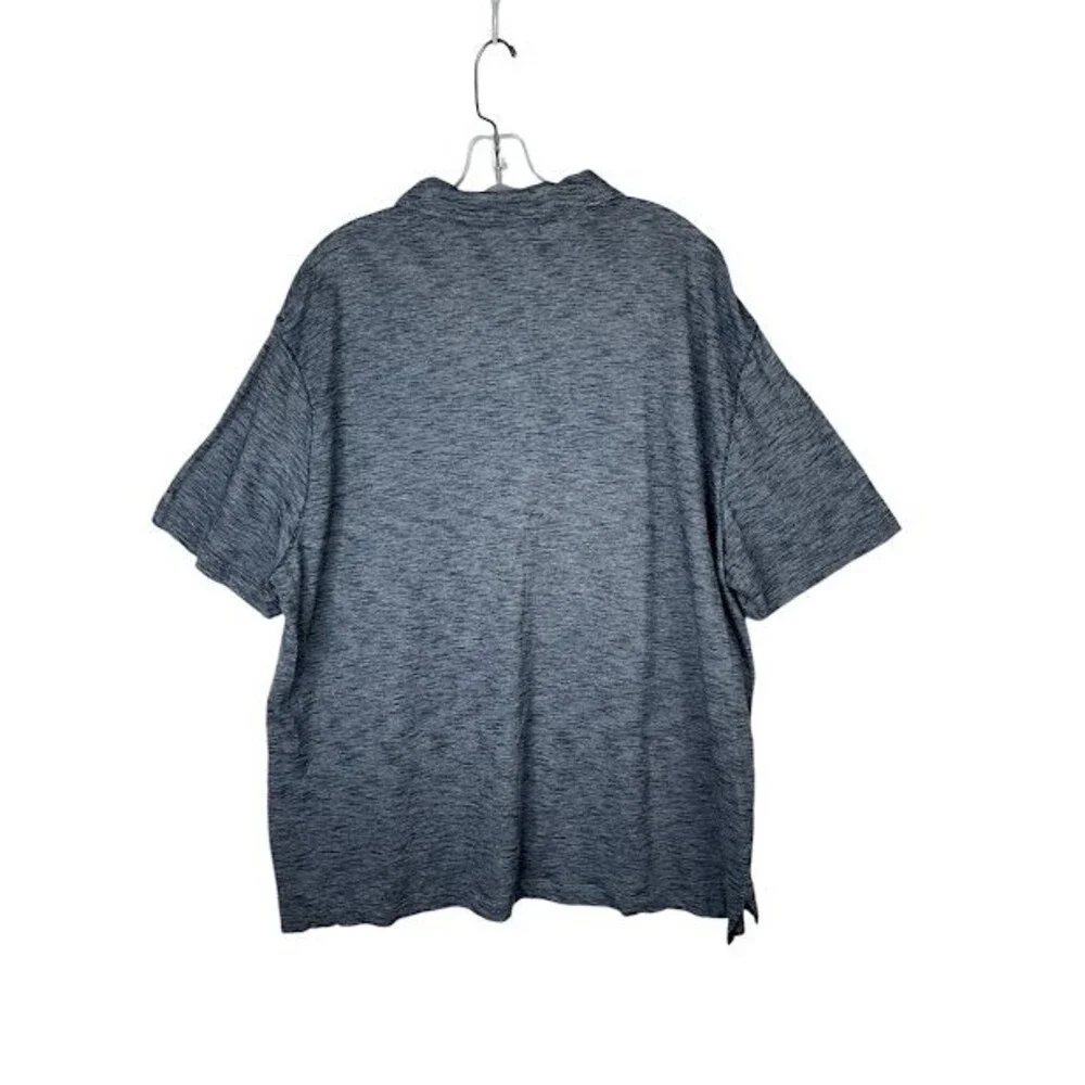 Banana Republic Mens Vintage Polo Shirt XXL Gray Space Dye Short Sleeve Cotton